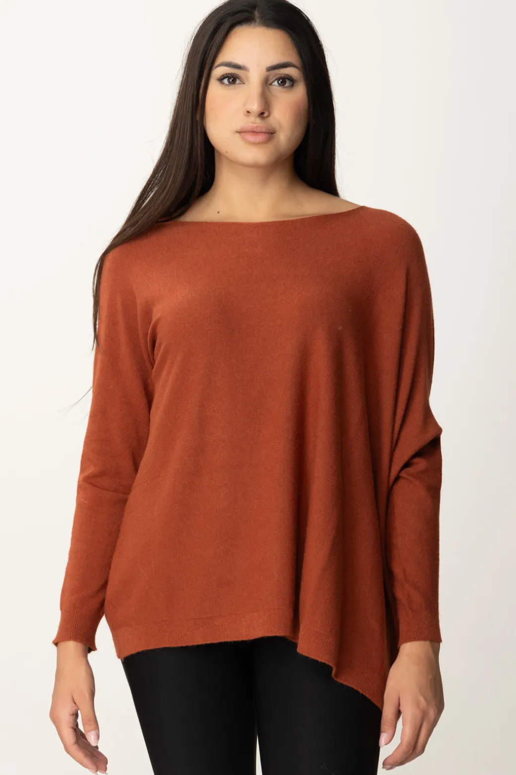 Donna Manila Grace Maglia Poncho Asimmetrica