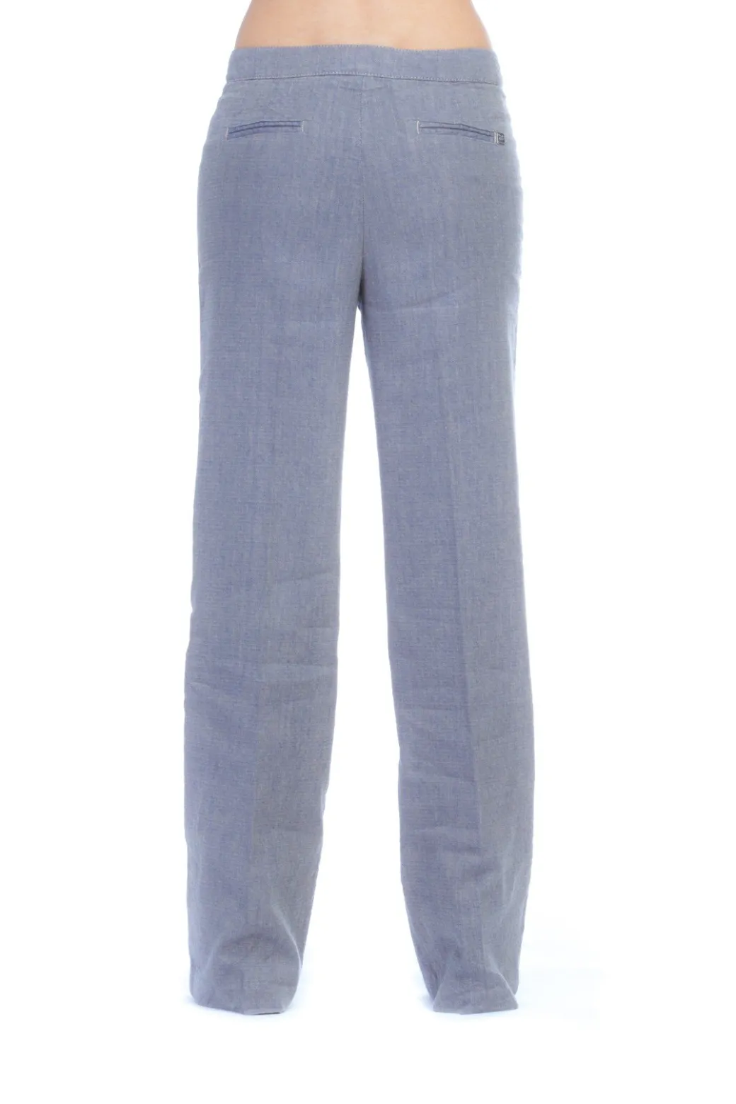 Donna Manila Grace Pantalone Palazzo Vista Bassa con Tesche Posteriori