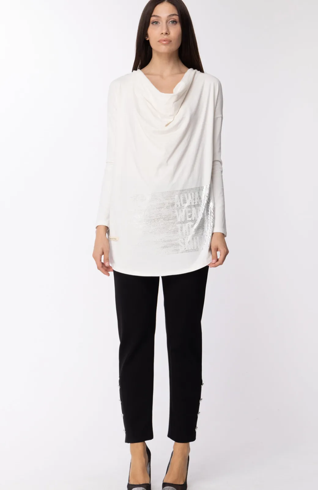 Donna Manila Grace Pantalone Skinny con Bottoni