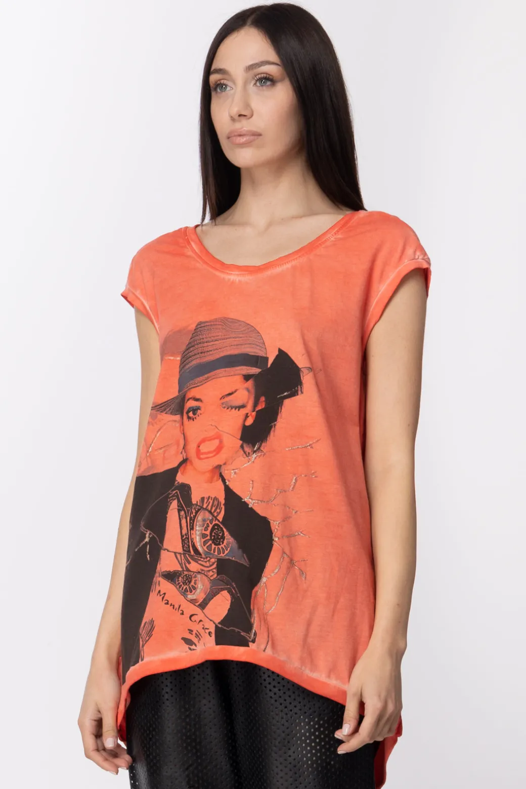 Donna Manila Grace T-shirt Girocollo con Stampa