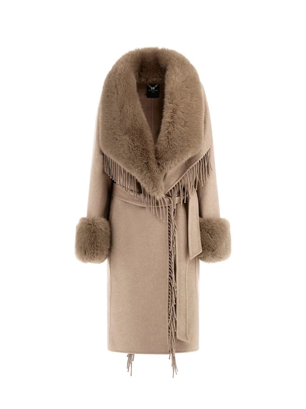 Donna Marciano By Guess Cappotto Liliana con Frange e Pelliccia