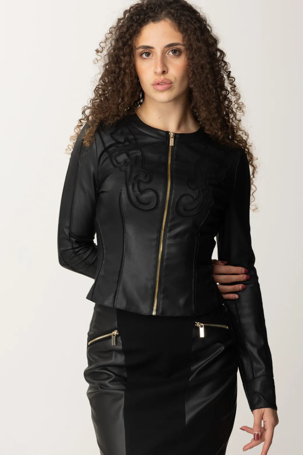 Donna Marciano By Guess Giacca In Pelle con Ricami Melinda