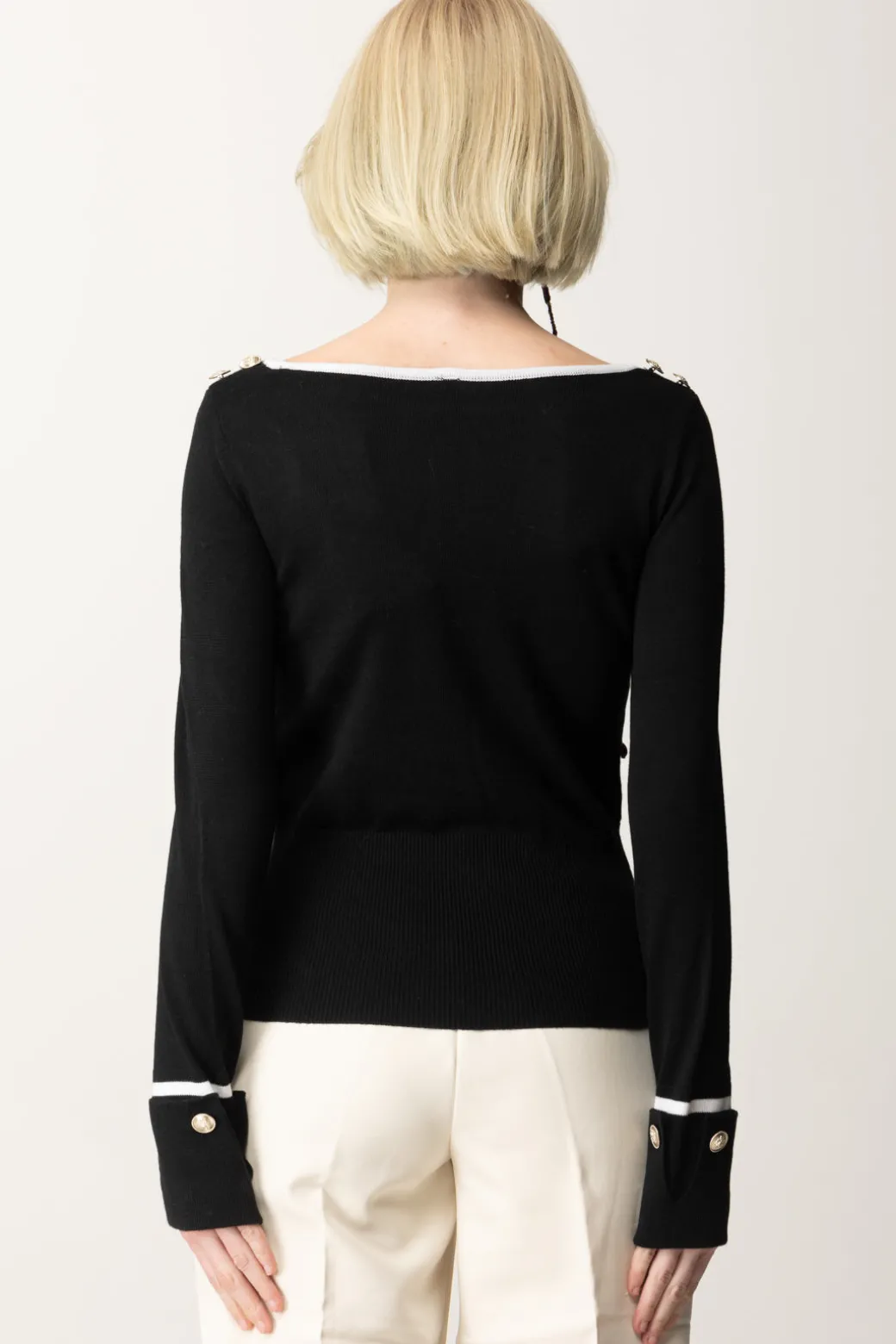 Donna Marciano By Guess Maglia Molly Scollo a Barca e Bottoncini