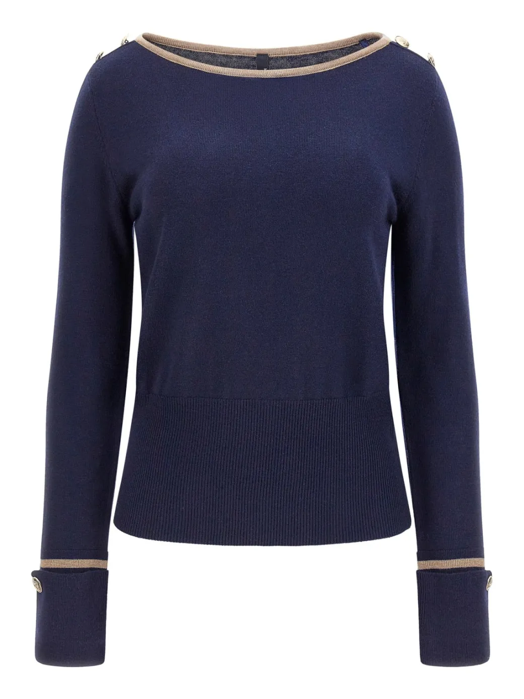 Donna Marciano By Guess Maglia Molly Scollo a Barca e Bottoncini
