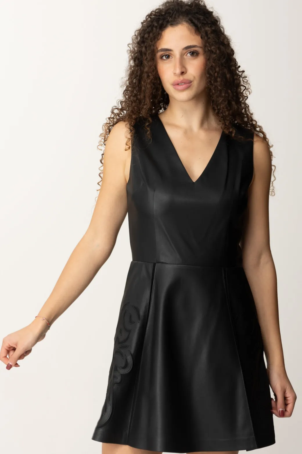 Donna Marciano By Guess Mini Abito Melinda Effetto Pelle con Intarsio