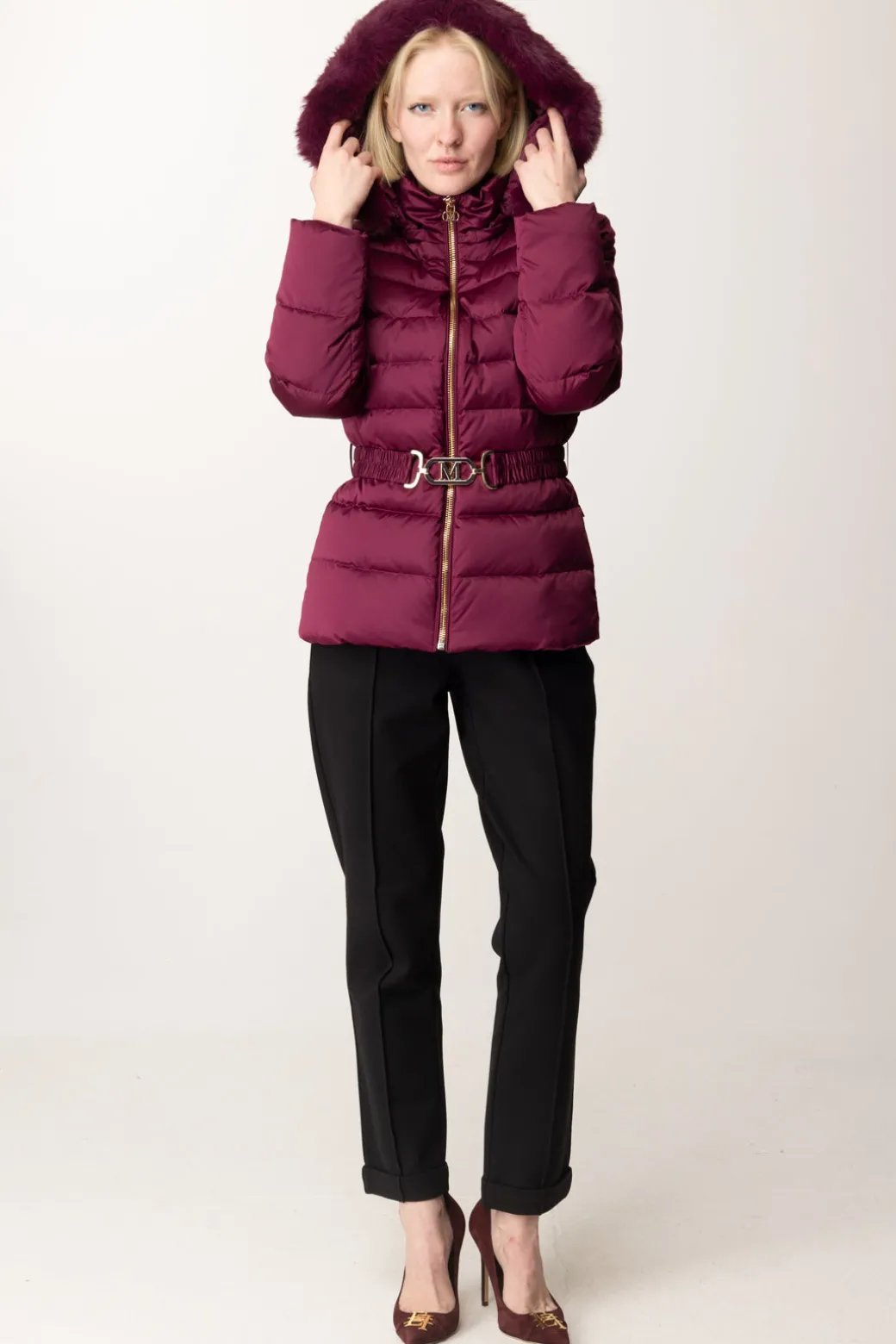 Donna Marciano By Guess Piumino con Cappuccio e Cintura Jastin