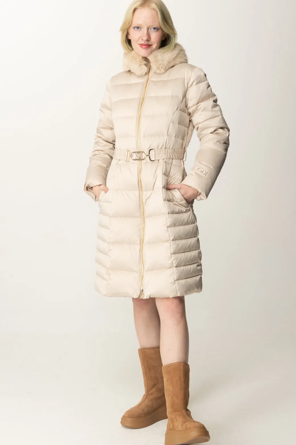 Donna Marciano By Guess Piumino Midi Jastin con Cappuccio