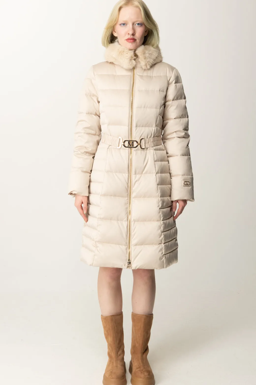 Donna Marciano By Guess Piumino Midi Jastin con Cappuccio