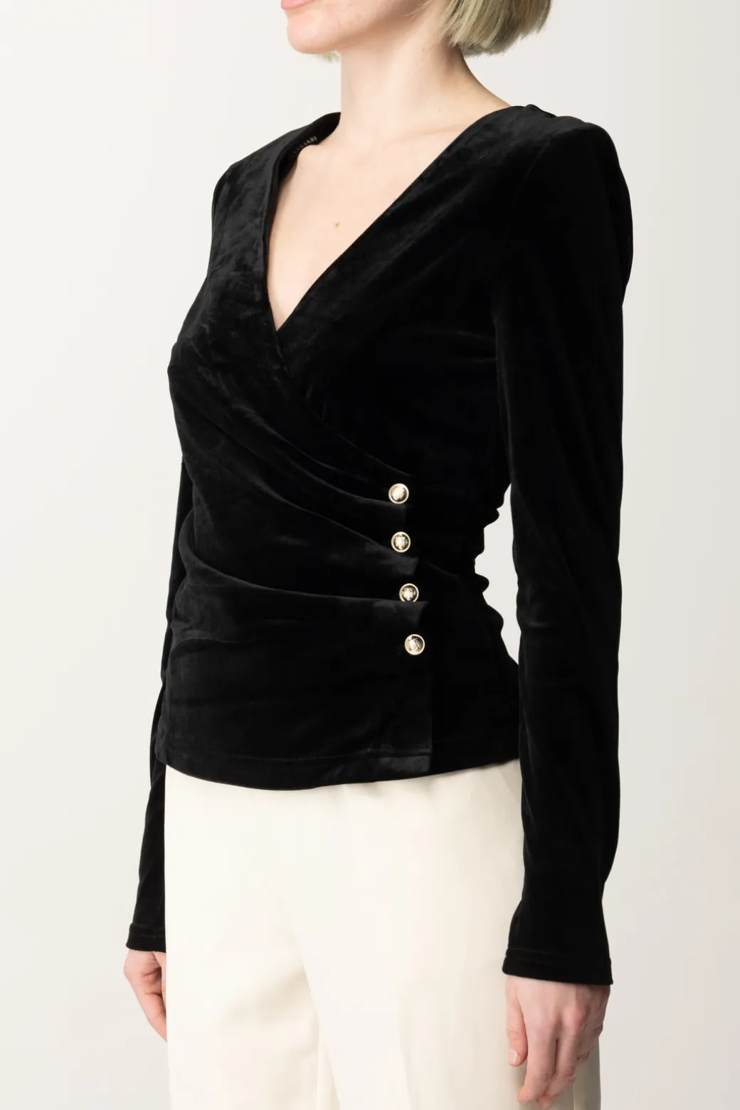 Donna Marciano By Guess Top Pam In Velluto con Bottoni
