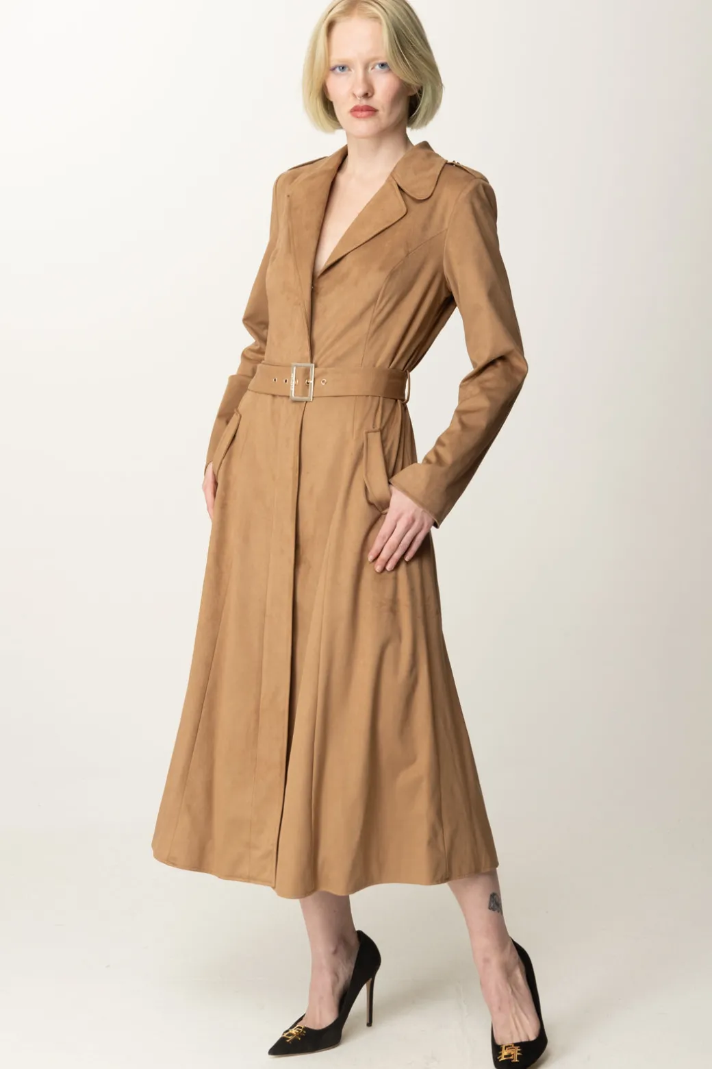 Donna Marciano By Guess Trench Ingrid Scamosciato con Cintura