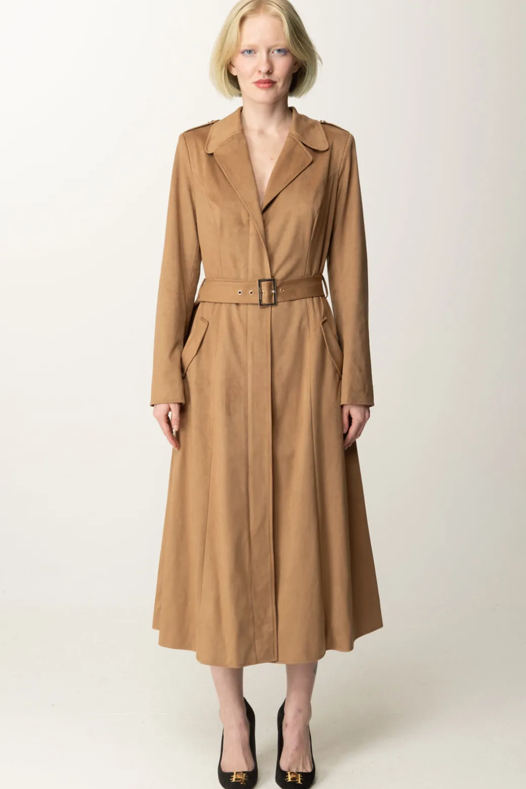 Donna Marciano By Guess Trench Ingrid Scamosciato con Cintura