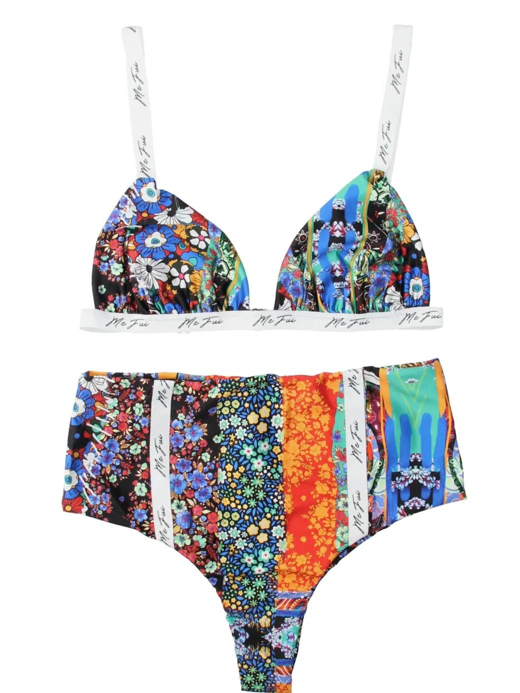 Donna Me Fui Bikini con Slip Vita Alta e Fasce Logate