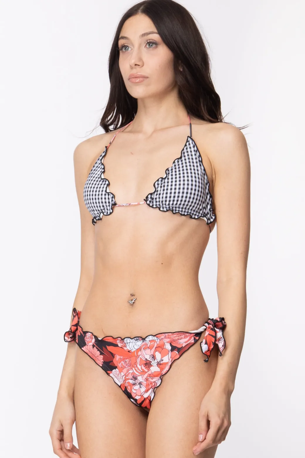 Donna Me Fui Bikini Triangolo Orli Arricciati e Doppia