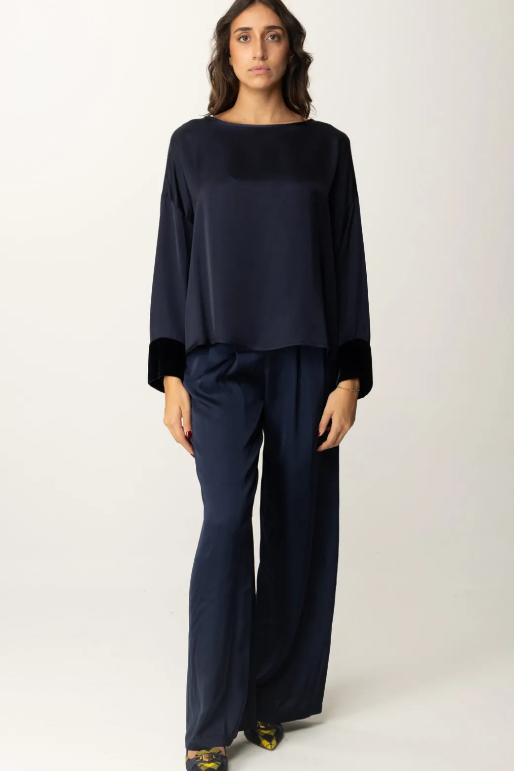 Donna Meme Road sa Oversize con Dettagli In Velluto