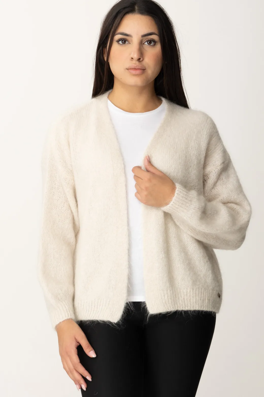Donna Meme Road Cardigan Aperto con Frange Sul Retro