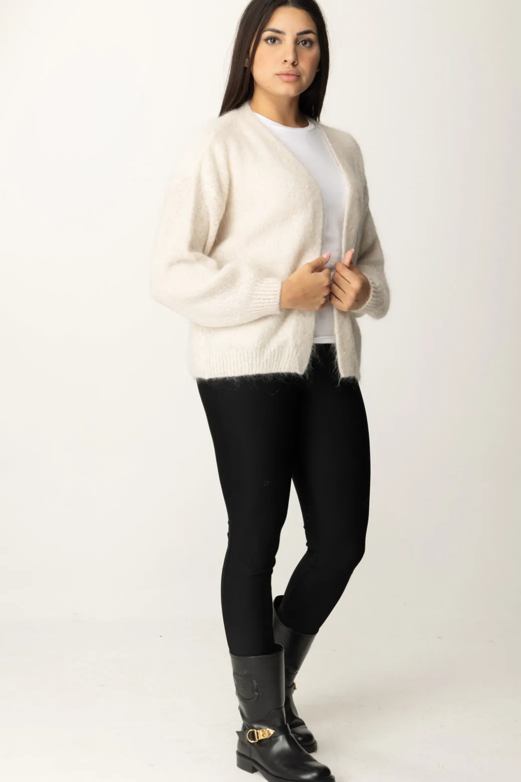 Donna Meme Road Cardigan Aperto con Frange Sul Retro