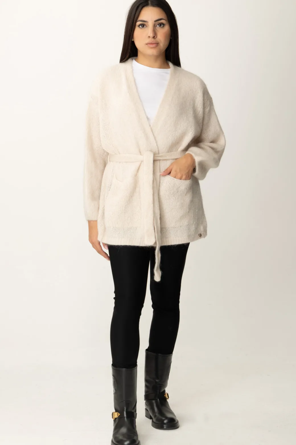 Donna Meme Road Cardigan con Fusciacca