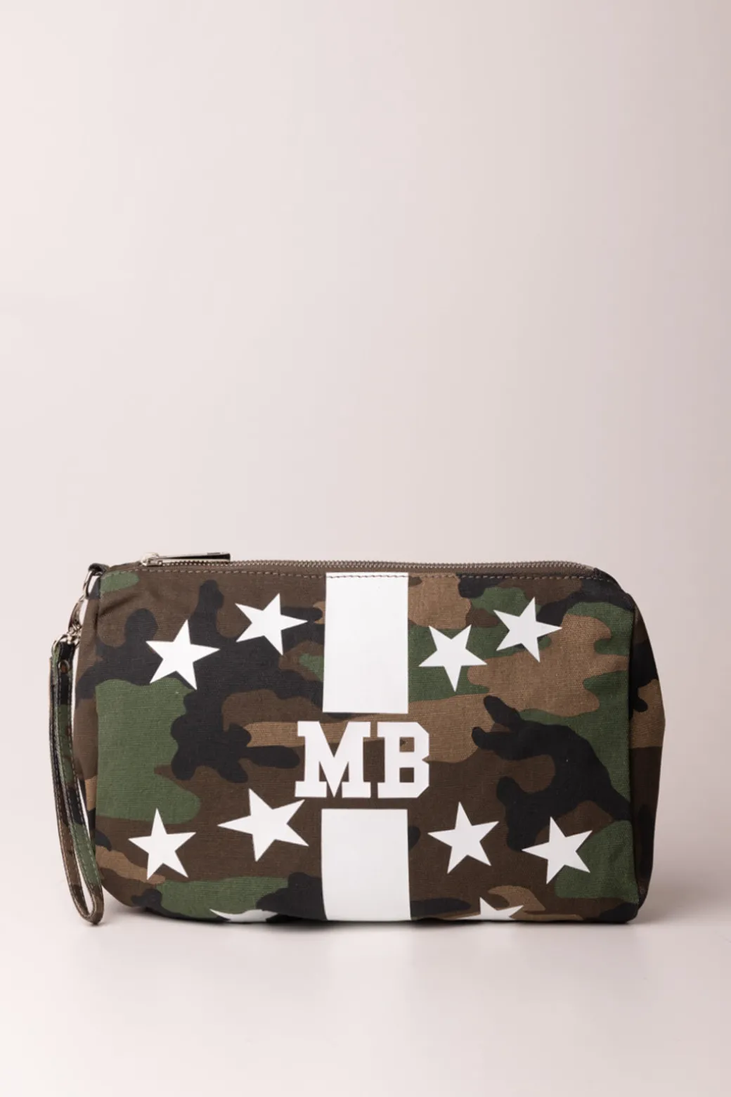 Donna Mia Bag Pochette In Canvas con Stampa Stelle Camouflage