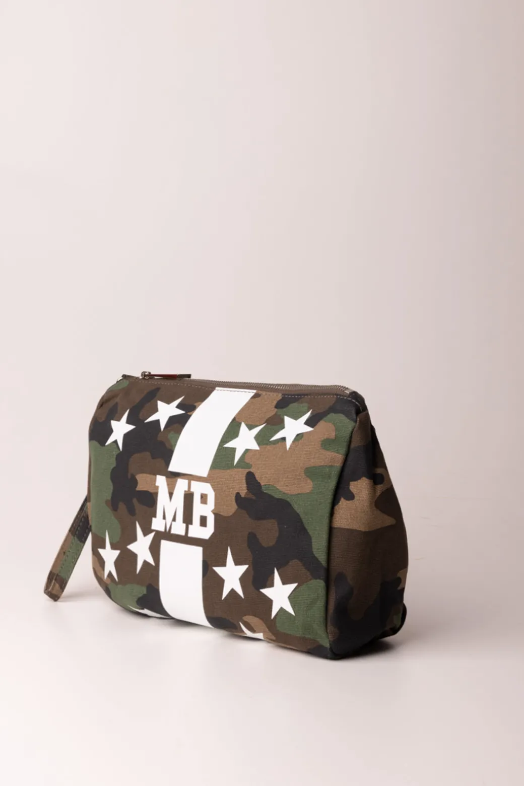 Donna Mia Bag Pochette In Canvas con Stampa Stelle Camouflage