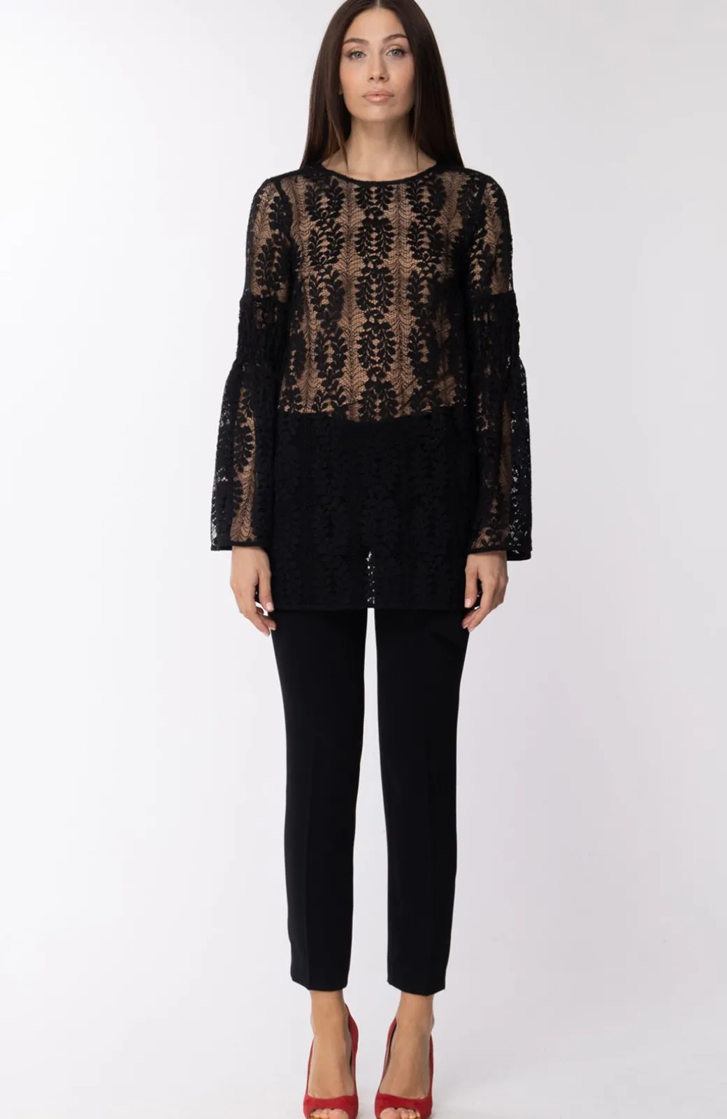Donna Michael Kors Blusa In Pizzo Ricamato