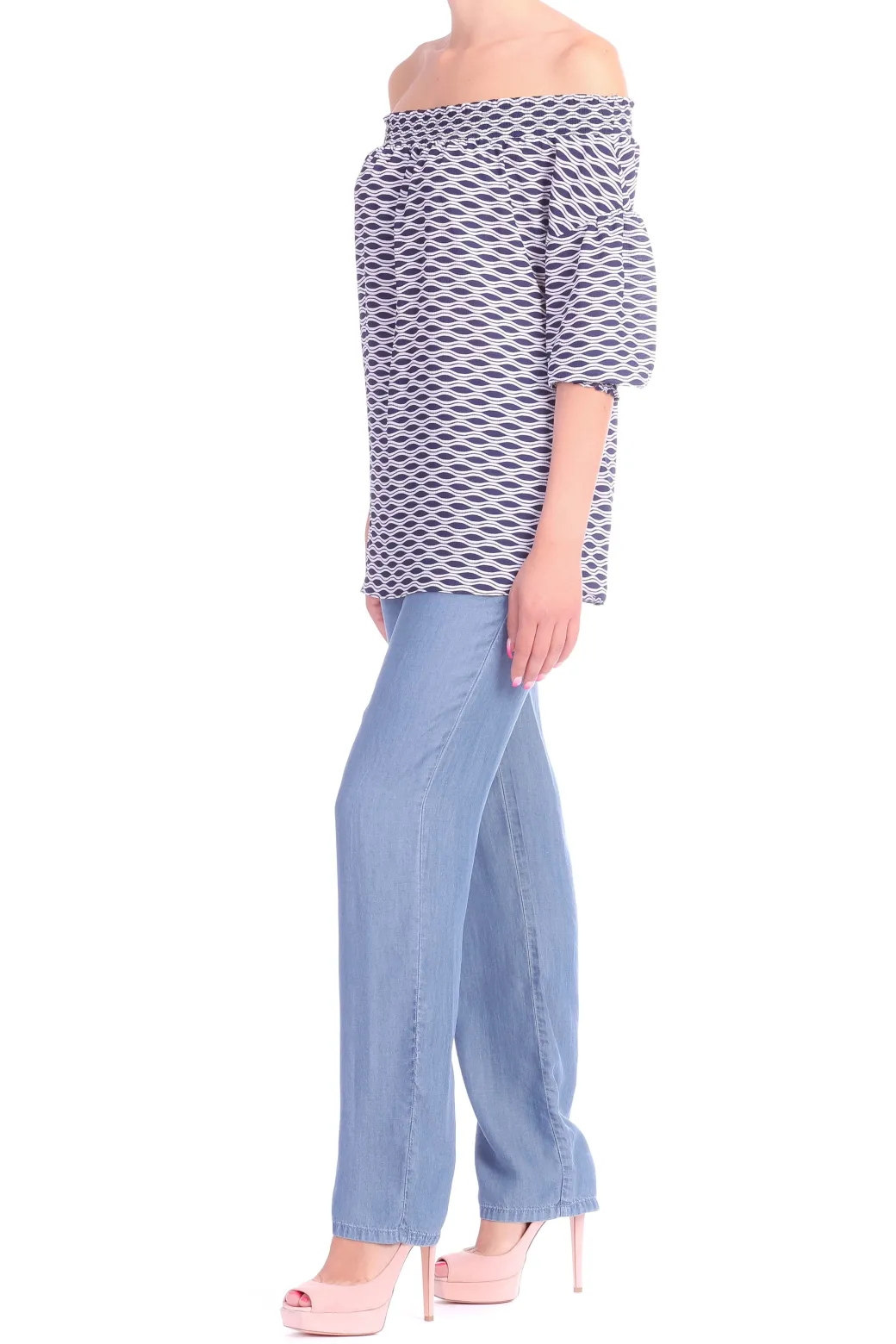 Donna Michael Kors Pantalone Ampio Effetto Denim