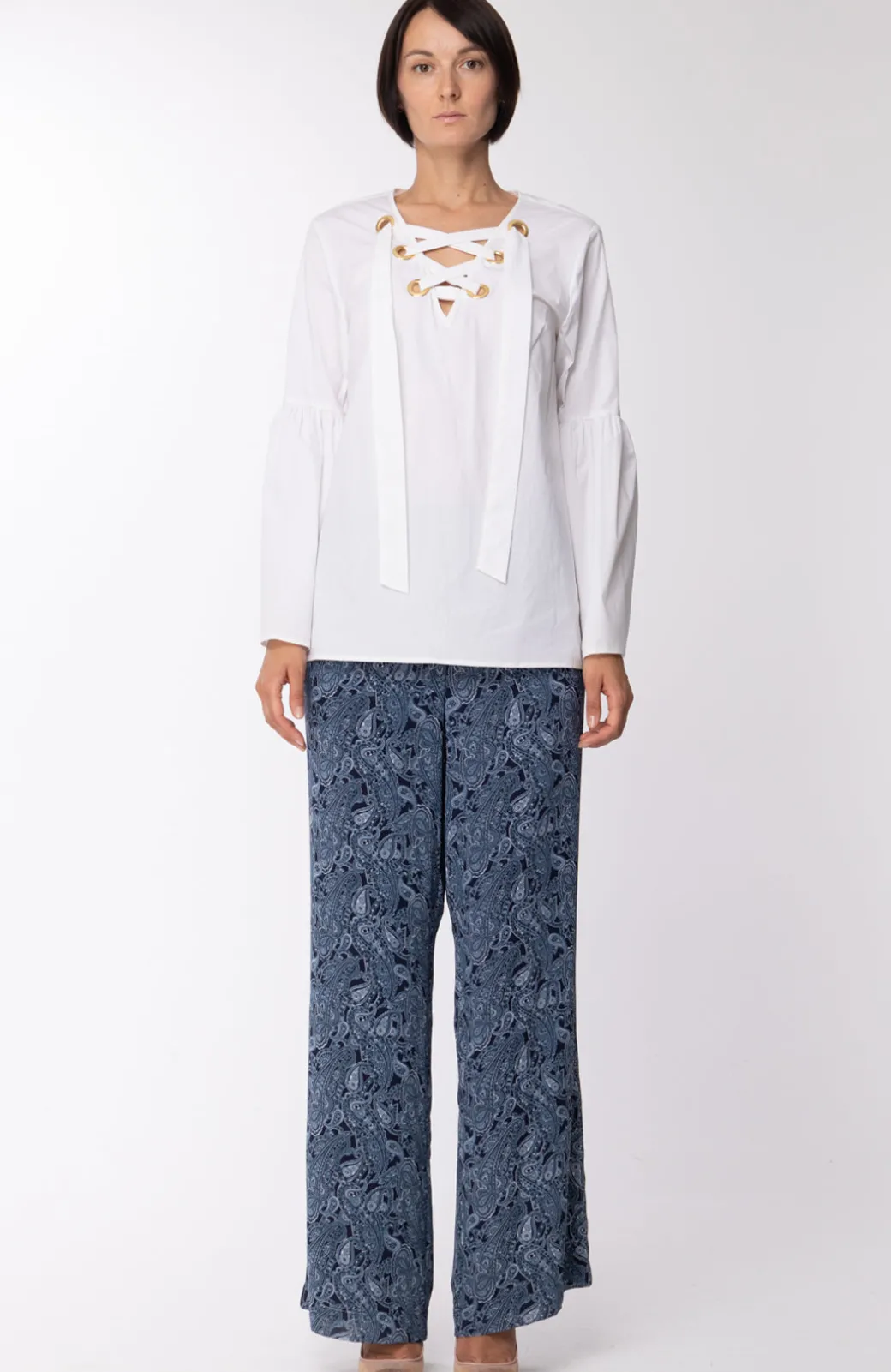 Donna Michael Kors Pantaloni In Georgette con Paisley