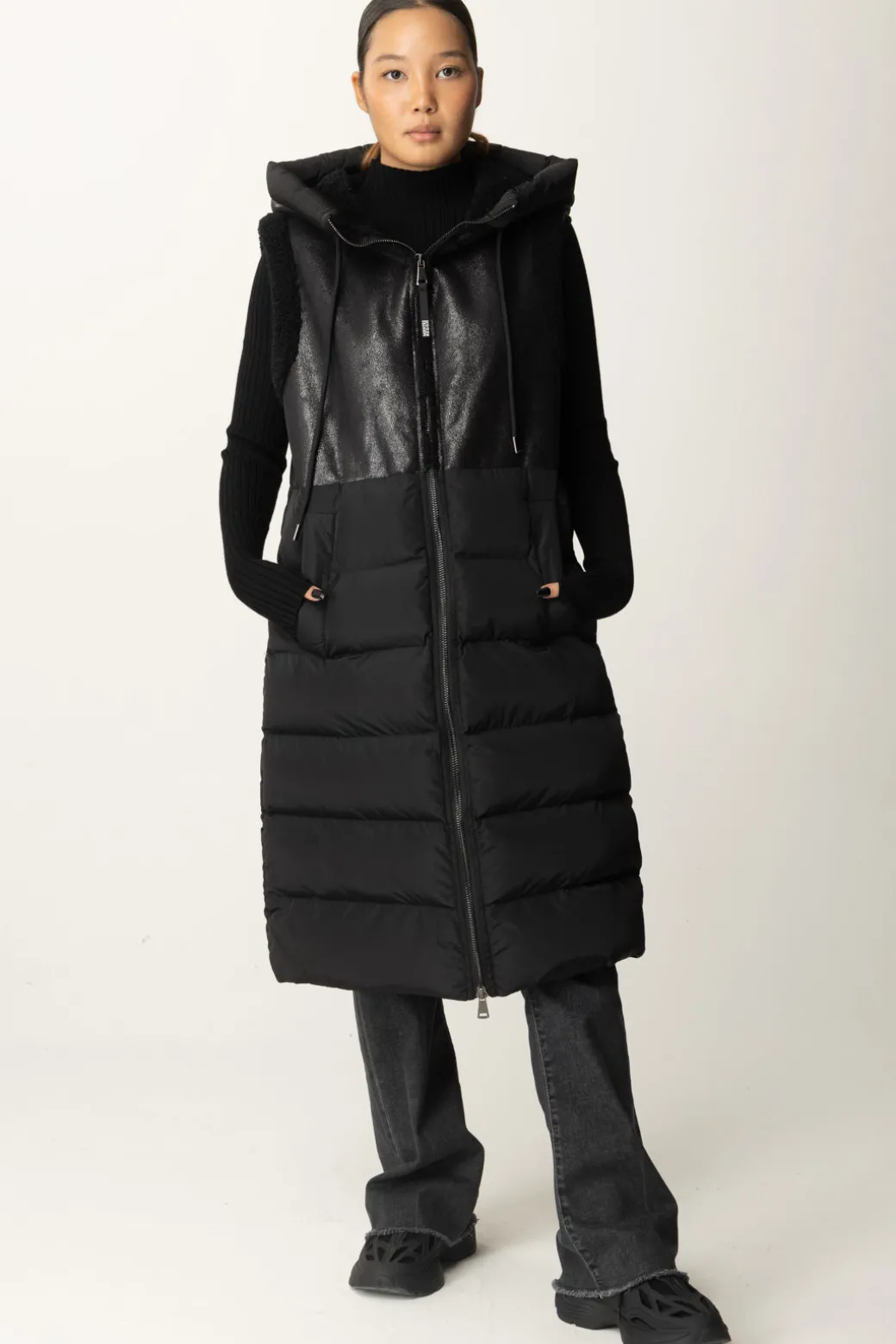 Donna Montereggi Gilet Lungo Imbottito