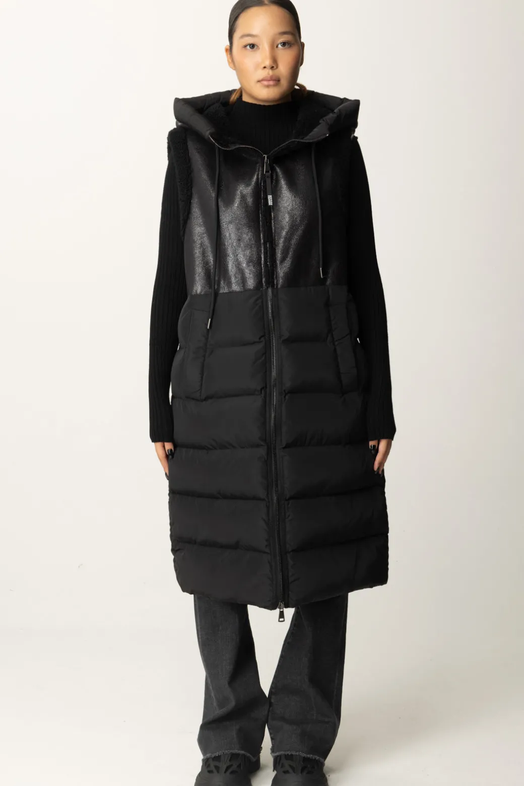 Donna Montereggi Gilet Lungo Imbottito