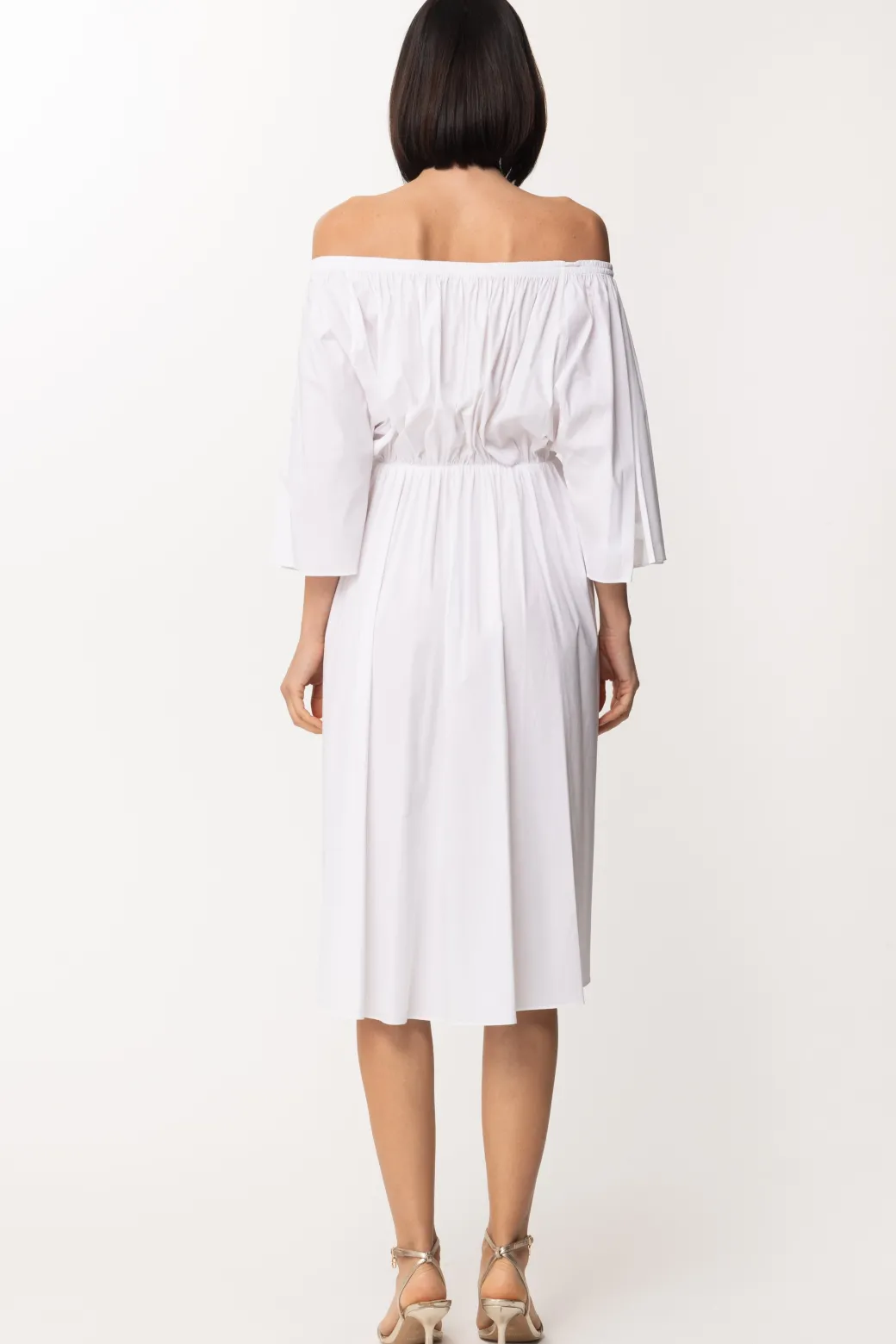 Donna Patrizia Pepe Abito Longuette con Off-shoulder
