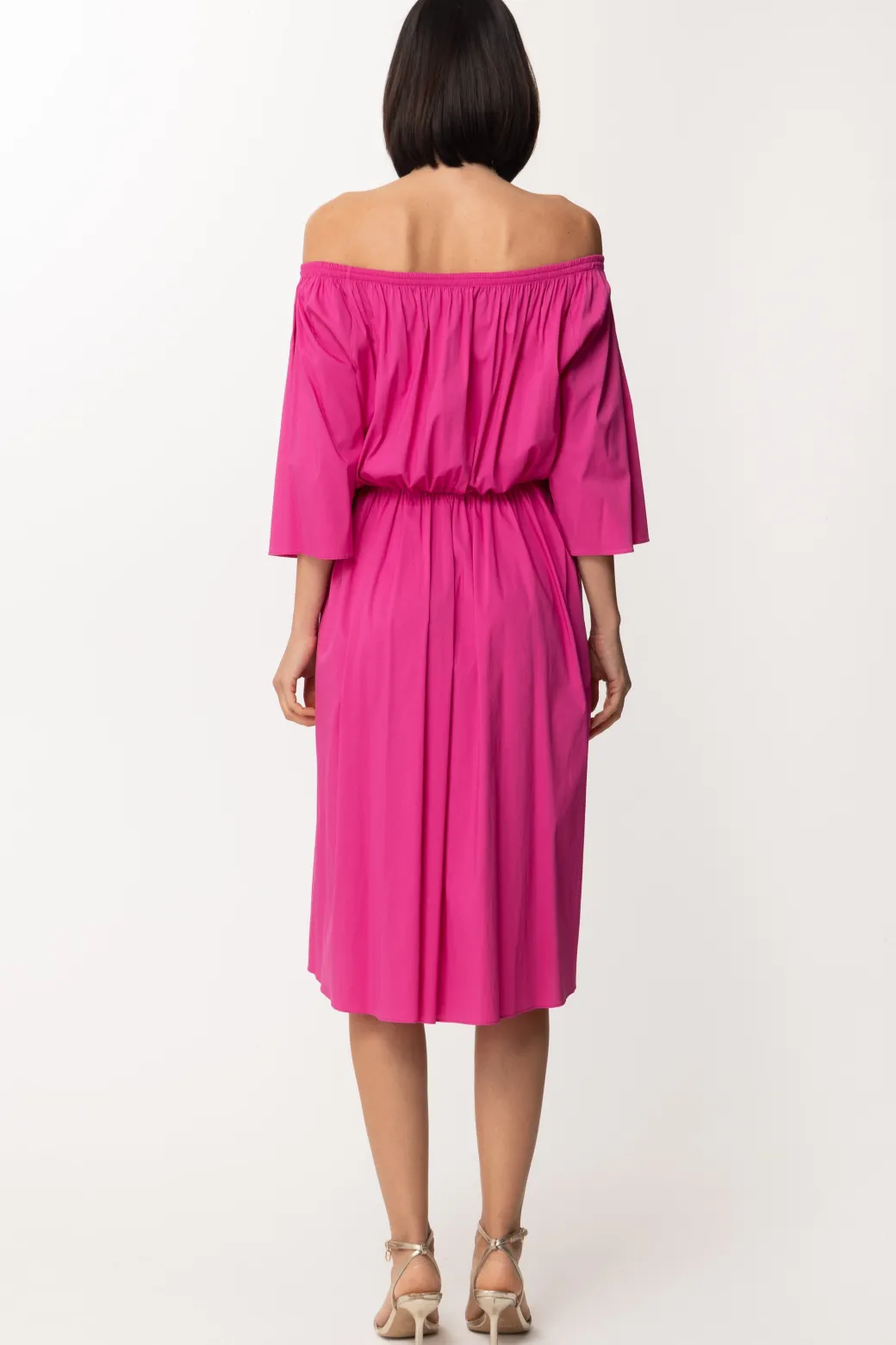 Donna Patrizia Pepe Abito Longuette con Off-shoulder