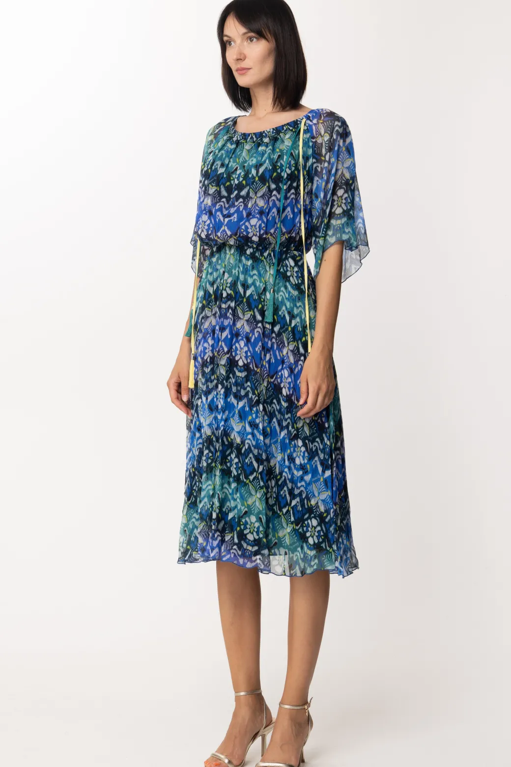Donna Patrizia Pepe Abito Midi con Spalle Scoperte