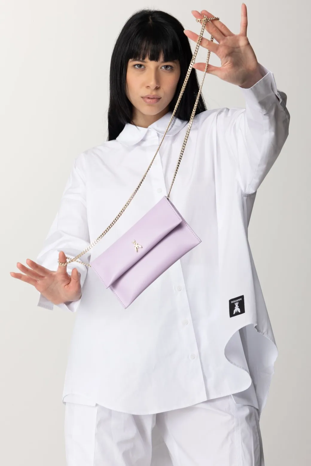 Donna Patrizia Pepe Borsa Pochette con Logo Fly