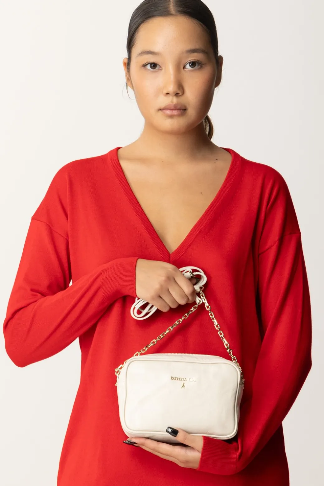 Donna Patrizia Pepe Camera Bag In Pelle Lucida