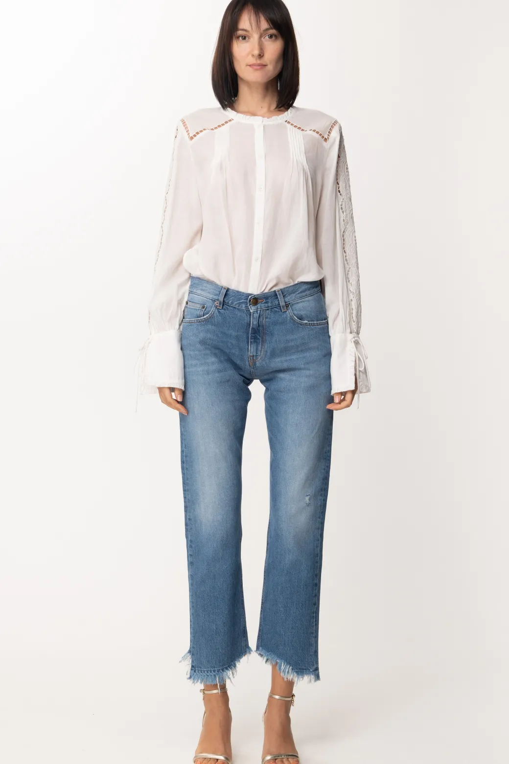 Donna Patrizia Pepe Camicia con Maniche In Pizzo