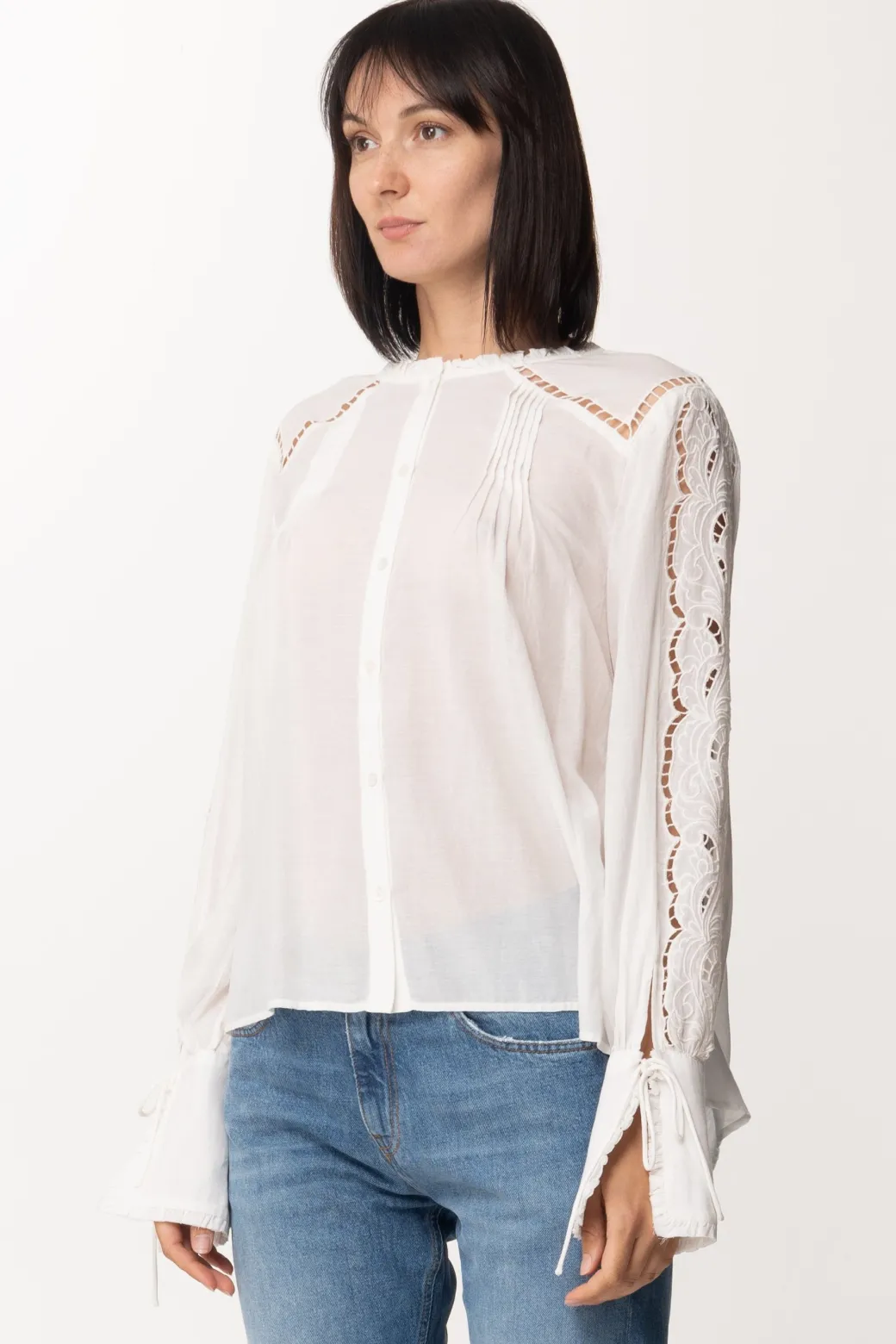 Donna Patrizia Pepe Camicia con Maniche In Pizzo
