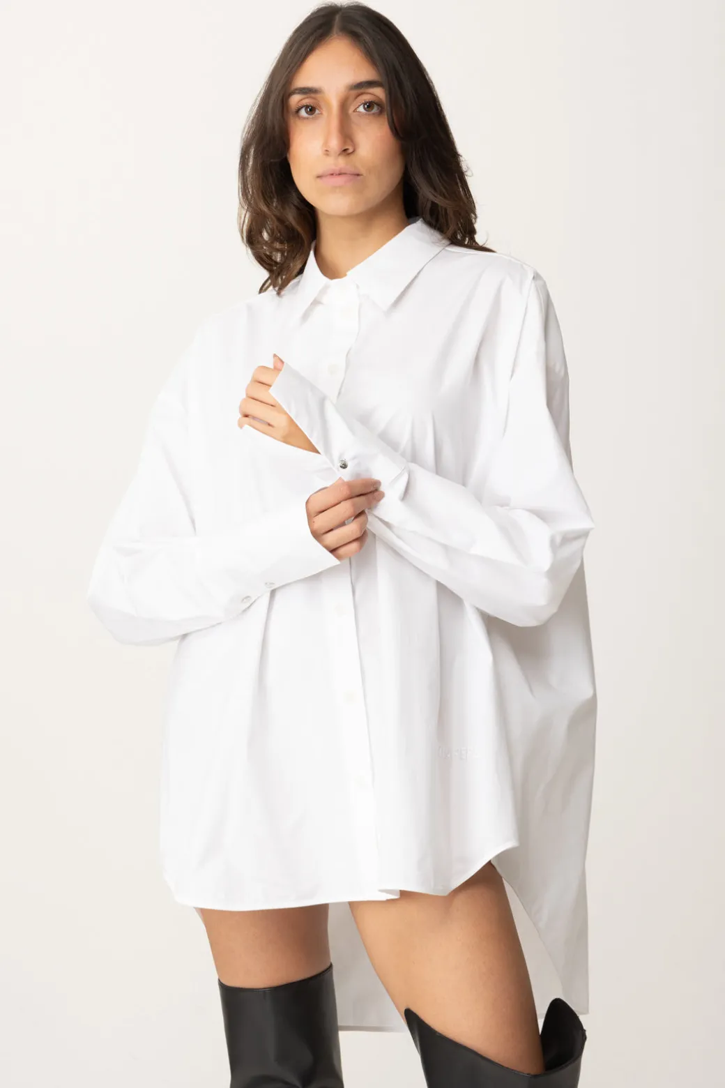 Donna Patrizia Pepe Camicia Lunga Asimmetrica