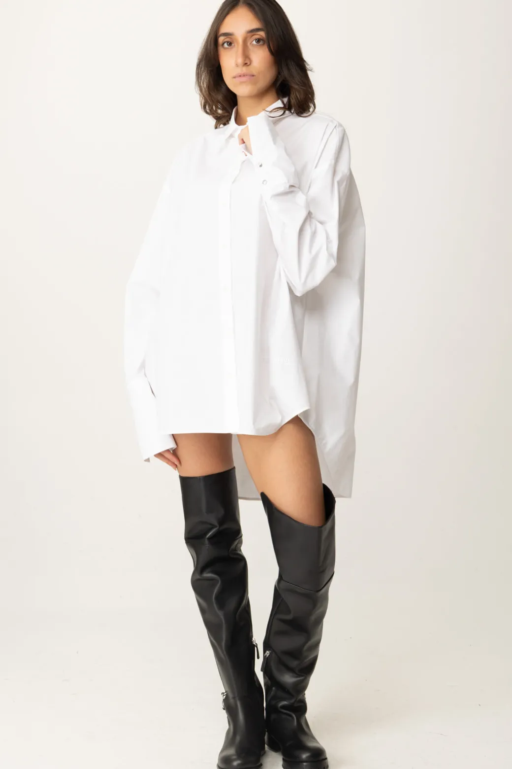 Donna Patrizia Pepe Camicia Lunga Asimmetrica