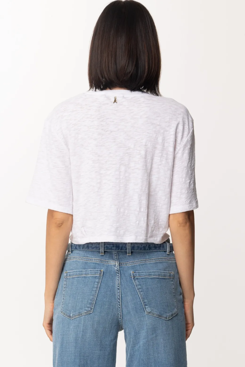Donna Patrizia Pepe Crop Top con Dettaglio Cerchio