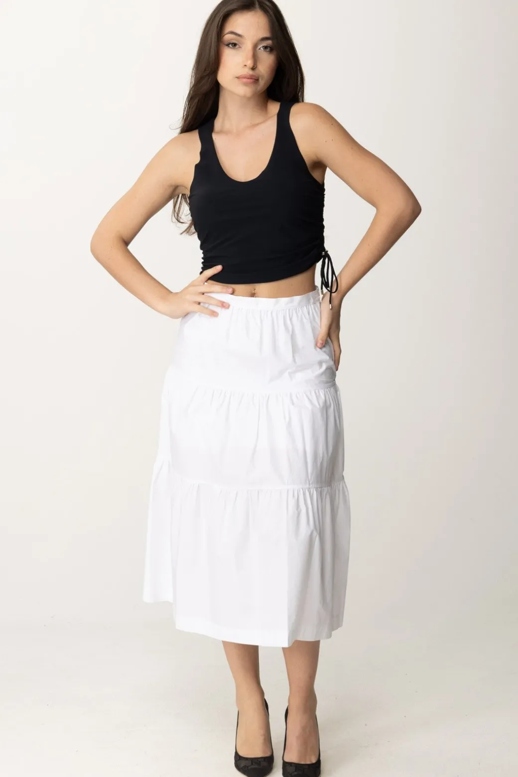 Donna Patrizia Pepe Crop Top con Laccetti