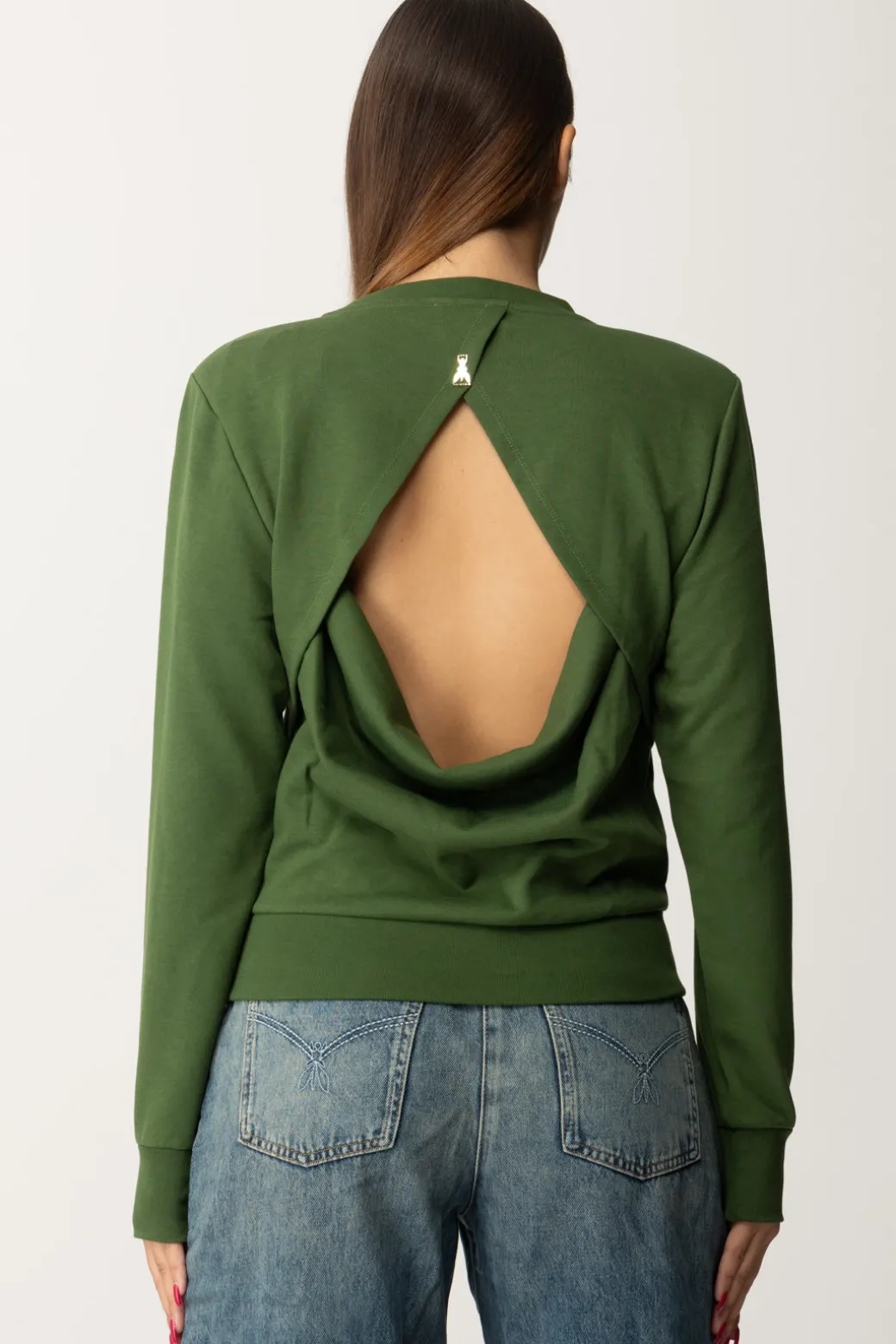 Donna Patrizia Pepe Felpa con Logo e Cut-out Sul Retro