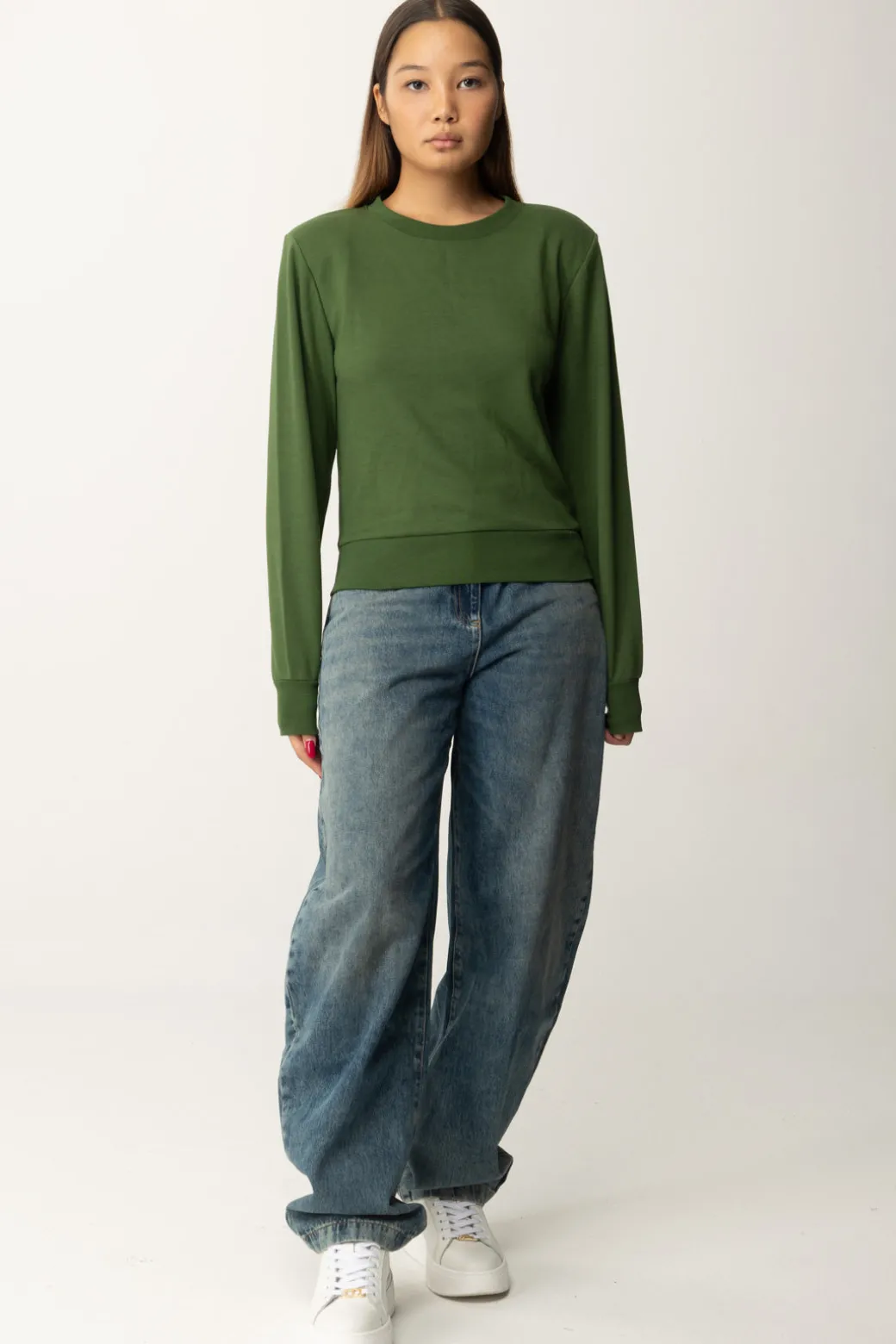 Donna Patrizia Pepe Felpa con Logo e Cut-out Sul Retro