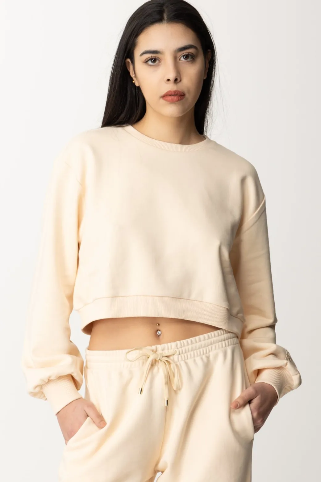 Donna Patrizia Pepe Felpa In Cotone Crop