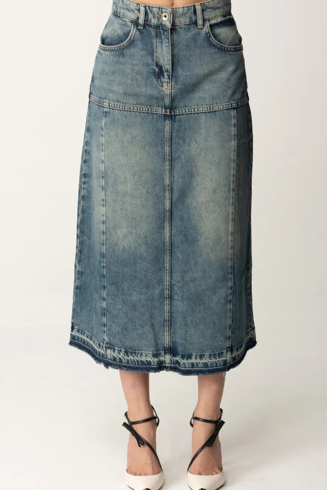 Donna Patrizia Pepe Gonna Midi In Jeans