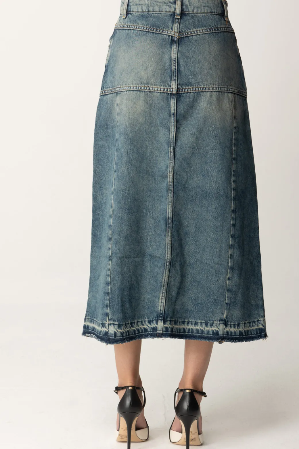Donna Patrizia Pepe Gonna Midi In Jeans