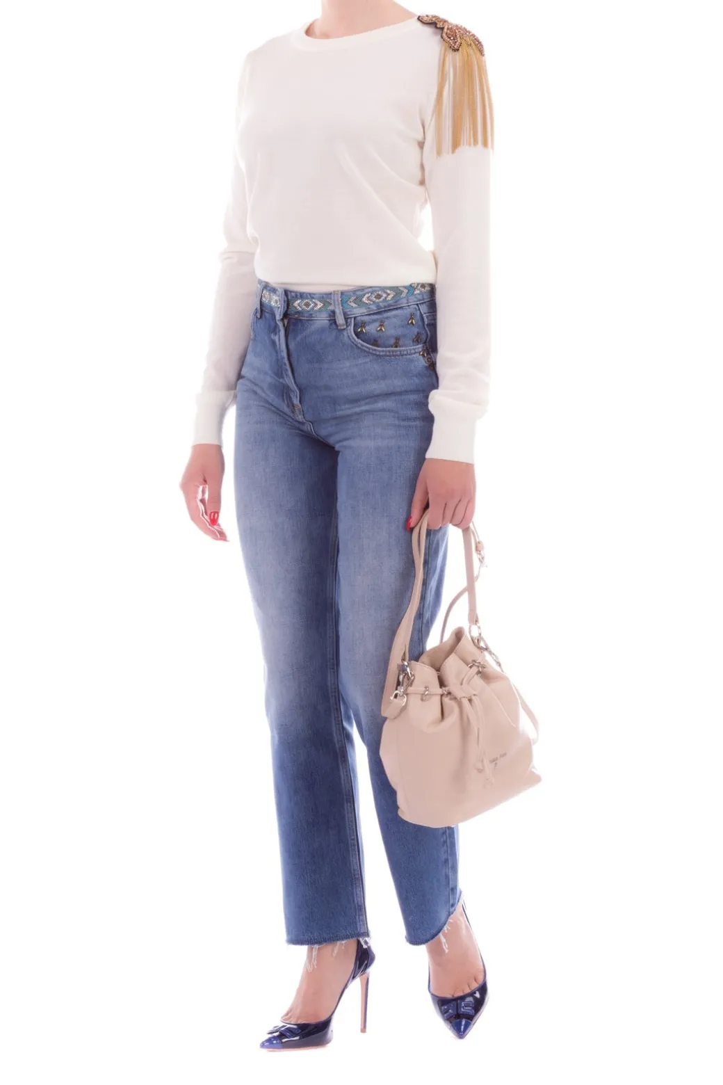 Donna Patrizia Pepe Jeans con Ricamo Di Perline