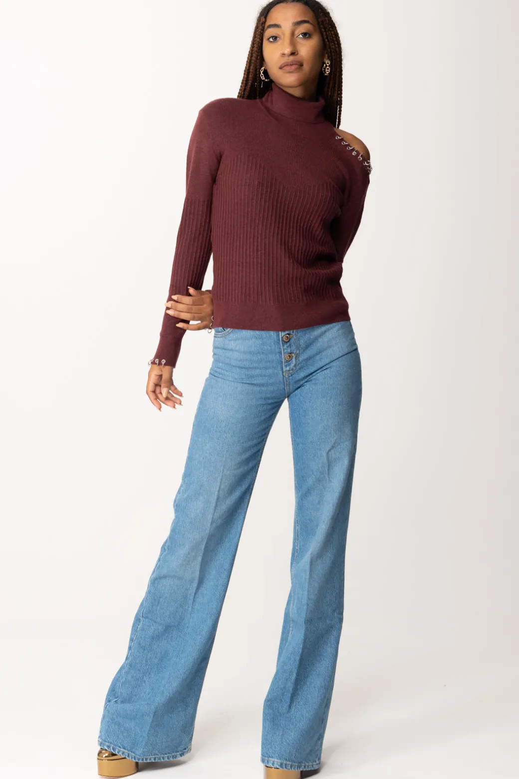Donna Patrizia Pepe Maglia con Cut-out e Piercing