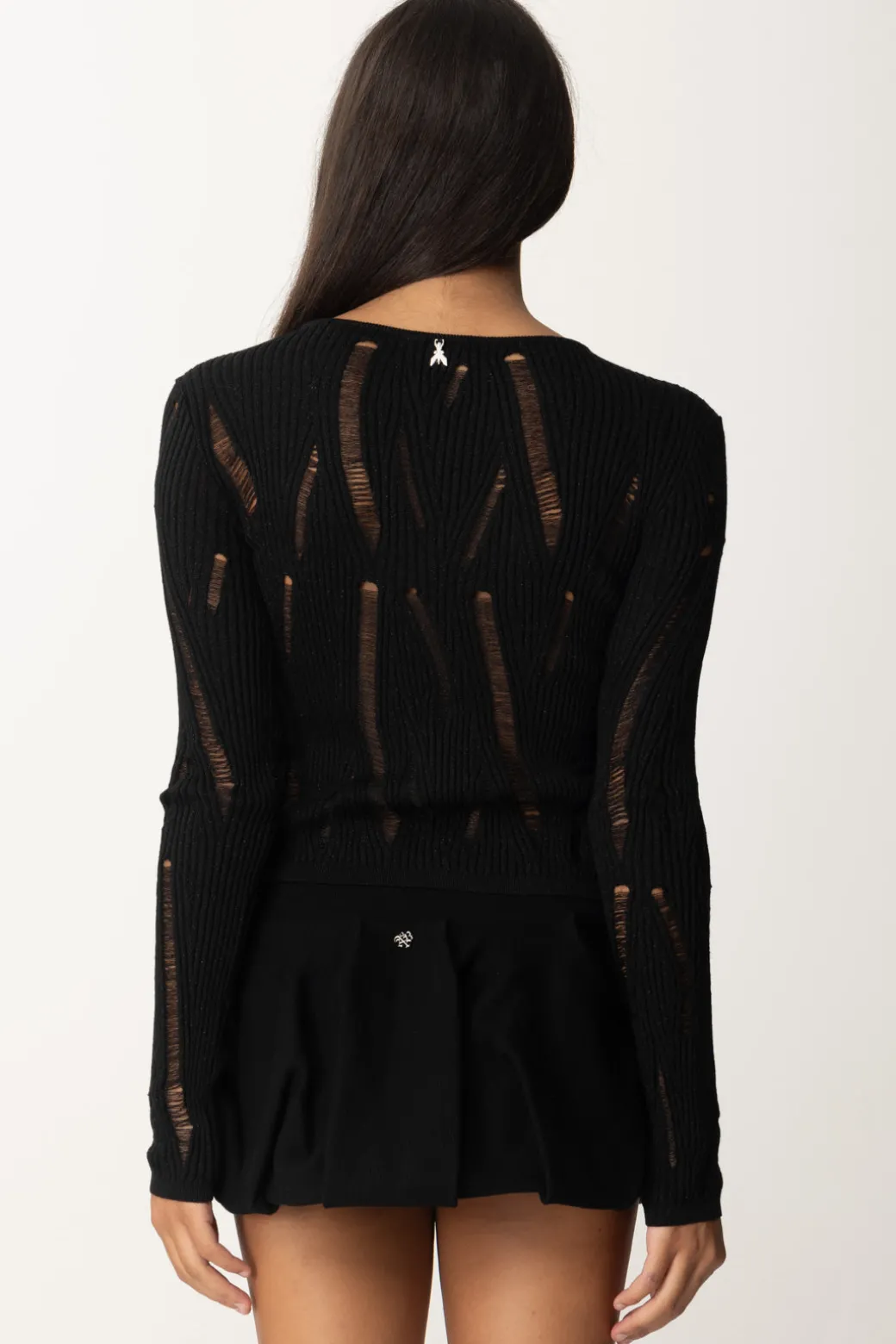 Donna Patrizia Pepe Maglia Trasparente con Dettagli Cut-out