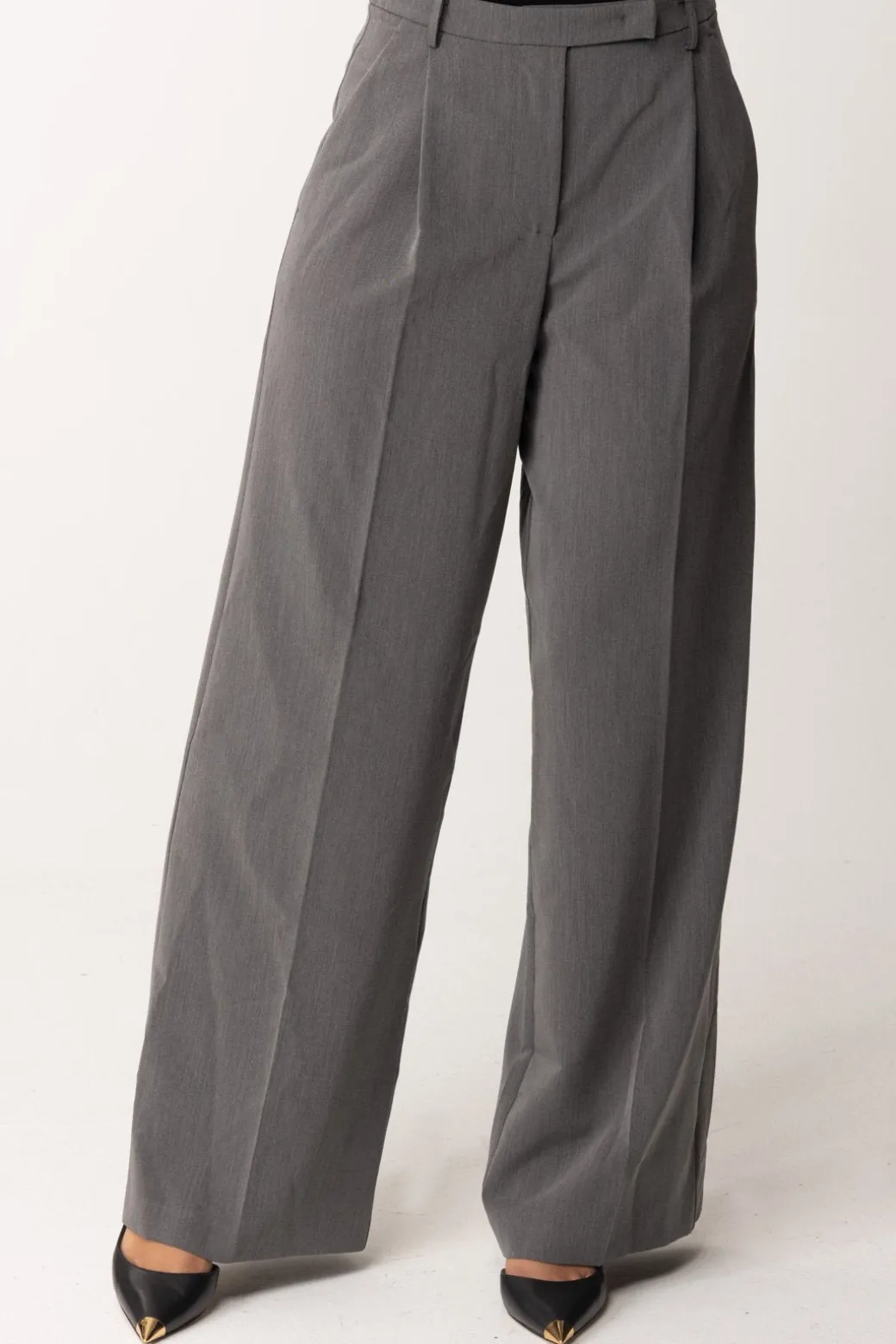 Donna Patrizia Pepe Pantaloni Wide Leg con Pieghe In Viscosa