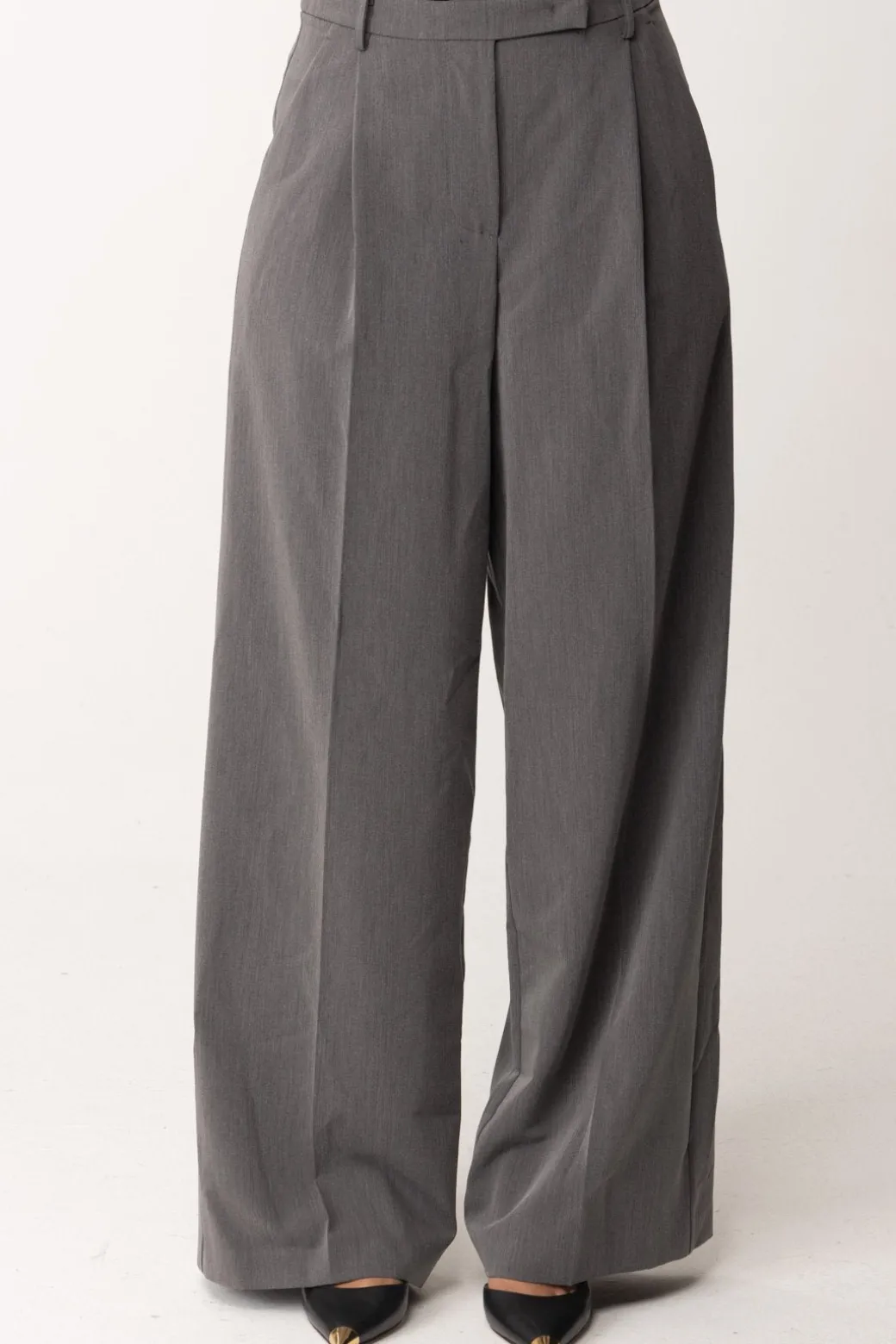 Donna Patrizia Pepe Pantaloni Wide Leg con Pieghe In Viscosa
