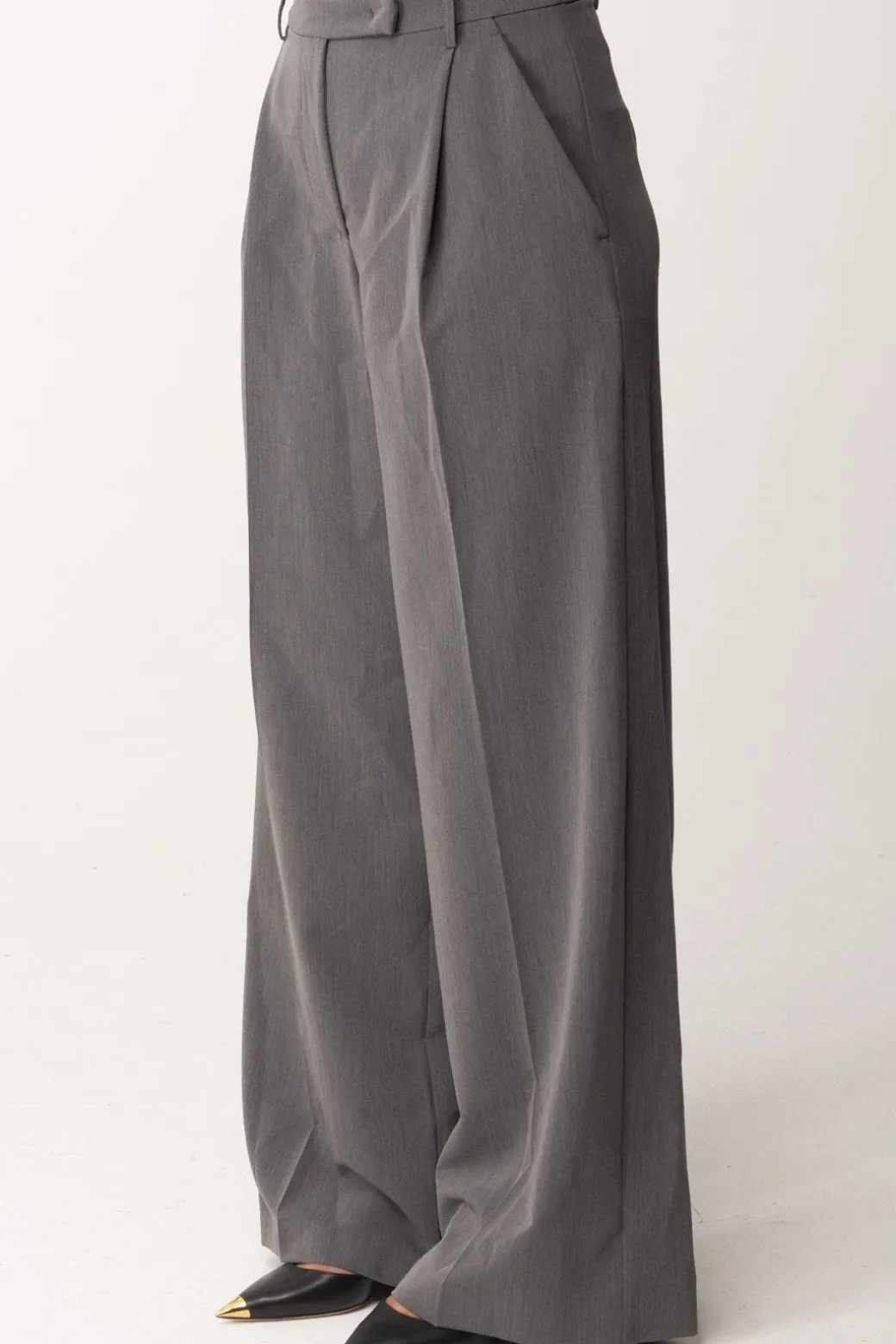 Donna Patrizia Pepe Pantaloni Wide Leg con Pieghe In Viscosa
